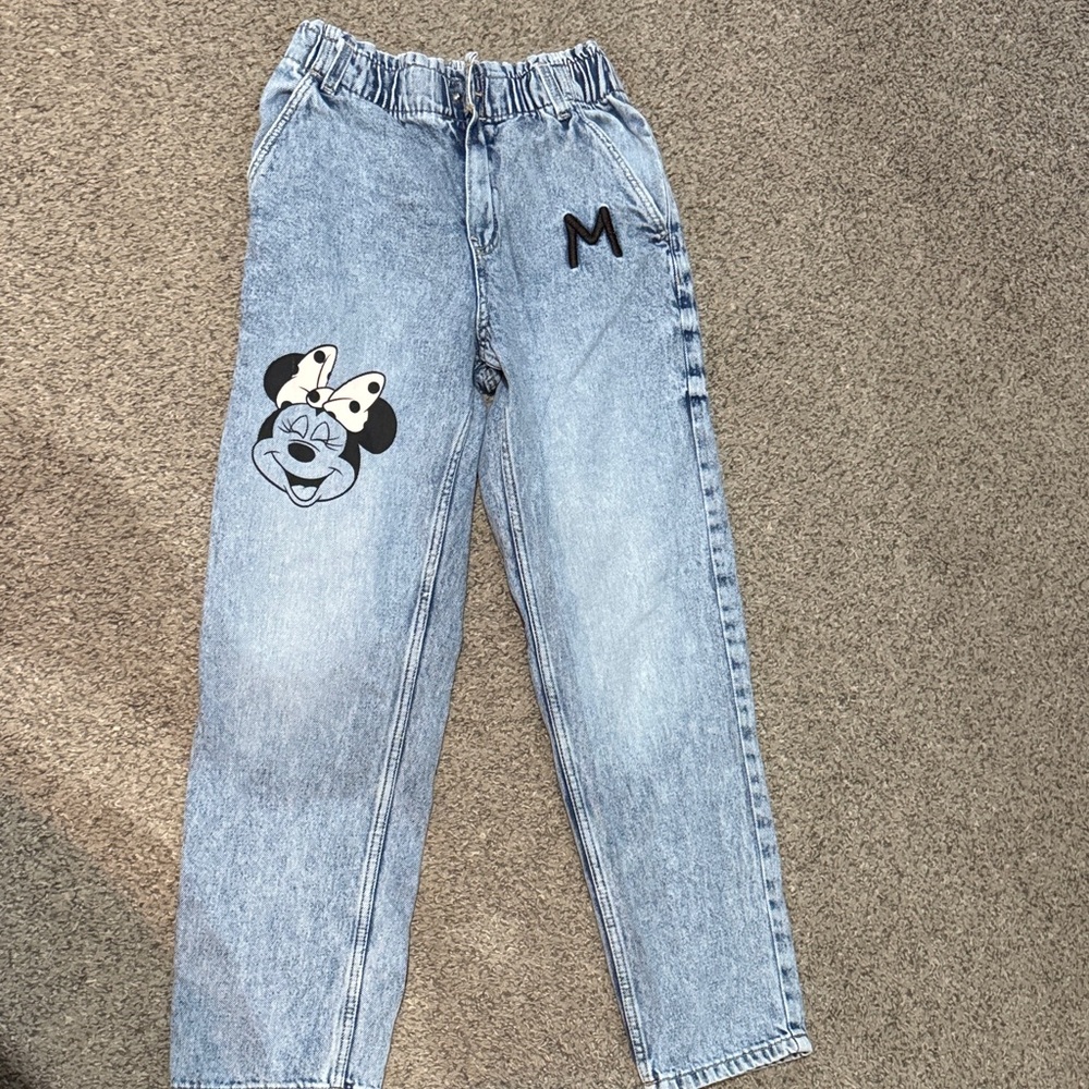 H&M Light Blue Kids Jeans with Cartoon Design